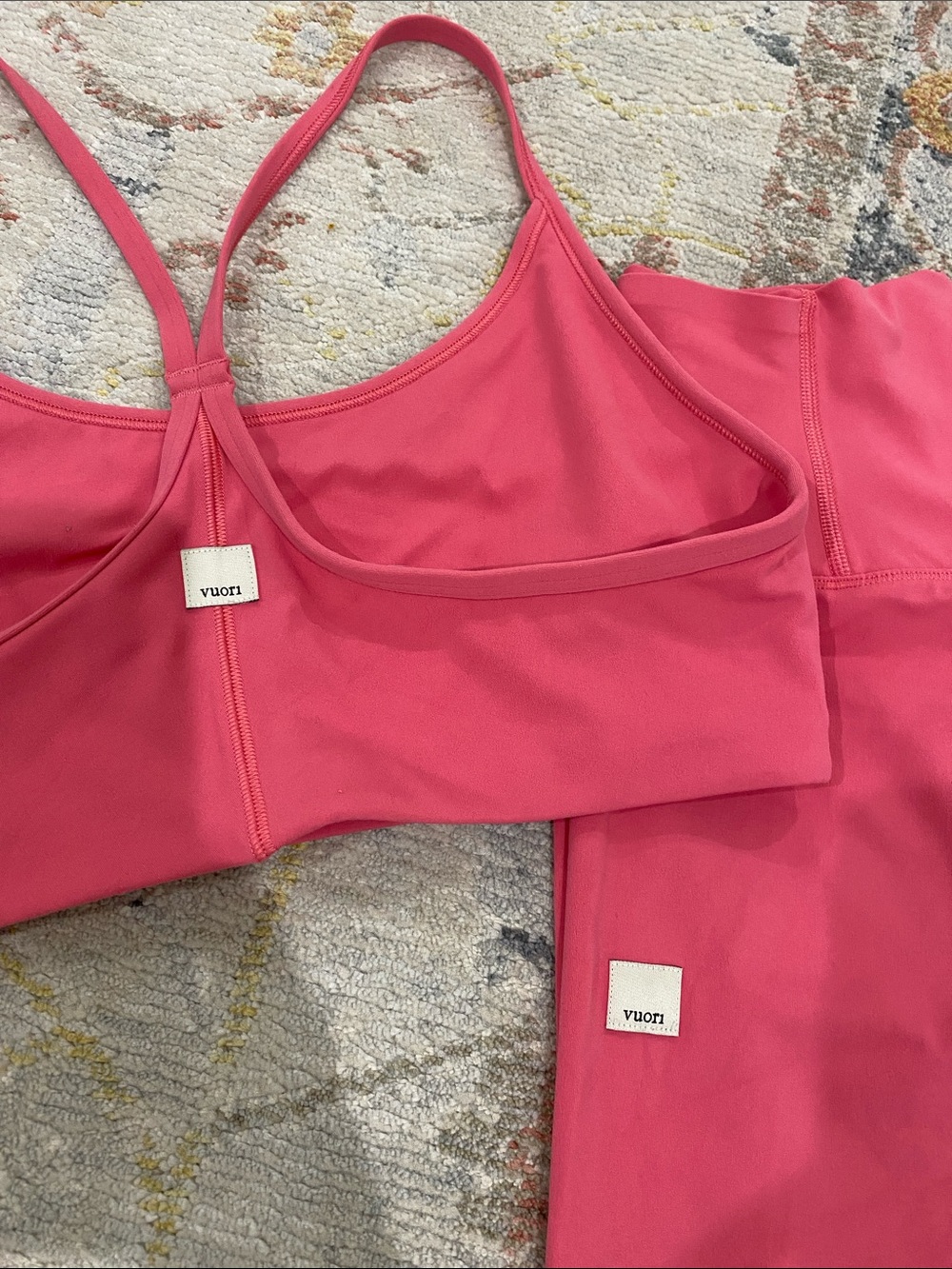 Vuori Pink Seamless Sports Bra & Legging Set - Picture 2 of 4